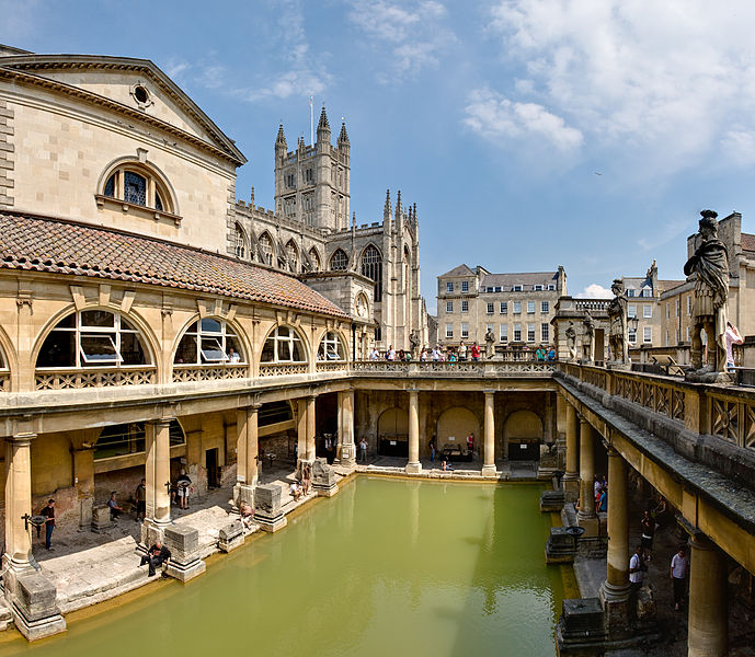 History of Steam Roman Baths in Bath Spa, England   July 2006