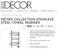 Mr.Steam Elle Decor Towel Warmer Sweepstakes
