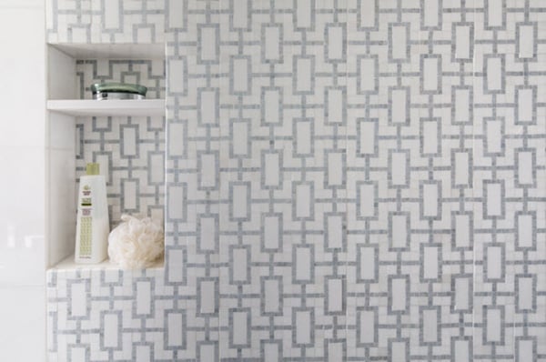 Place shelving in the tub/shower area for soap, shampoo and towels that can be reached from all levels.