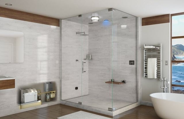 Steamrooms, on the other hand, are constructed from ceramic tiles, glass blocks, or other waterproof, nonporous materials which are conducive to a moist environment.