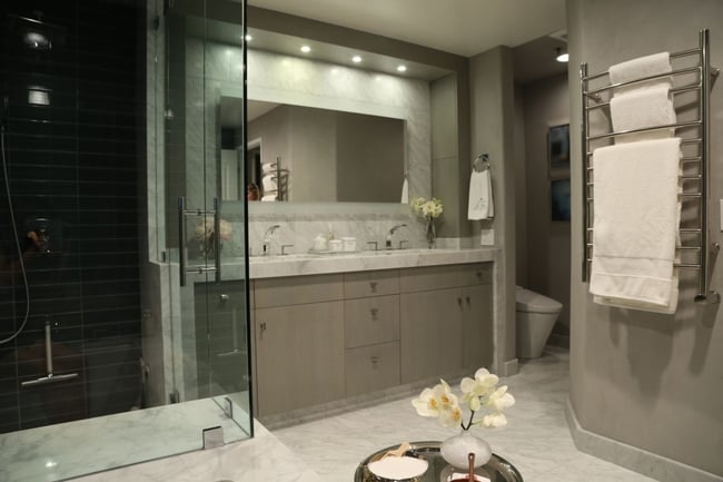 Mrs. Steam's exquisitely designed master bathroom