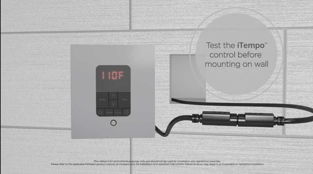 Turn the power supply on to test the iTempo control before mounting it permanently on the wall.