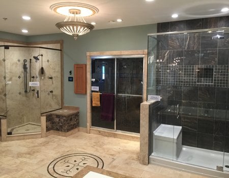 The Wolff Bros. Showroom has working steam and shower displays