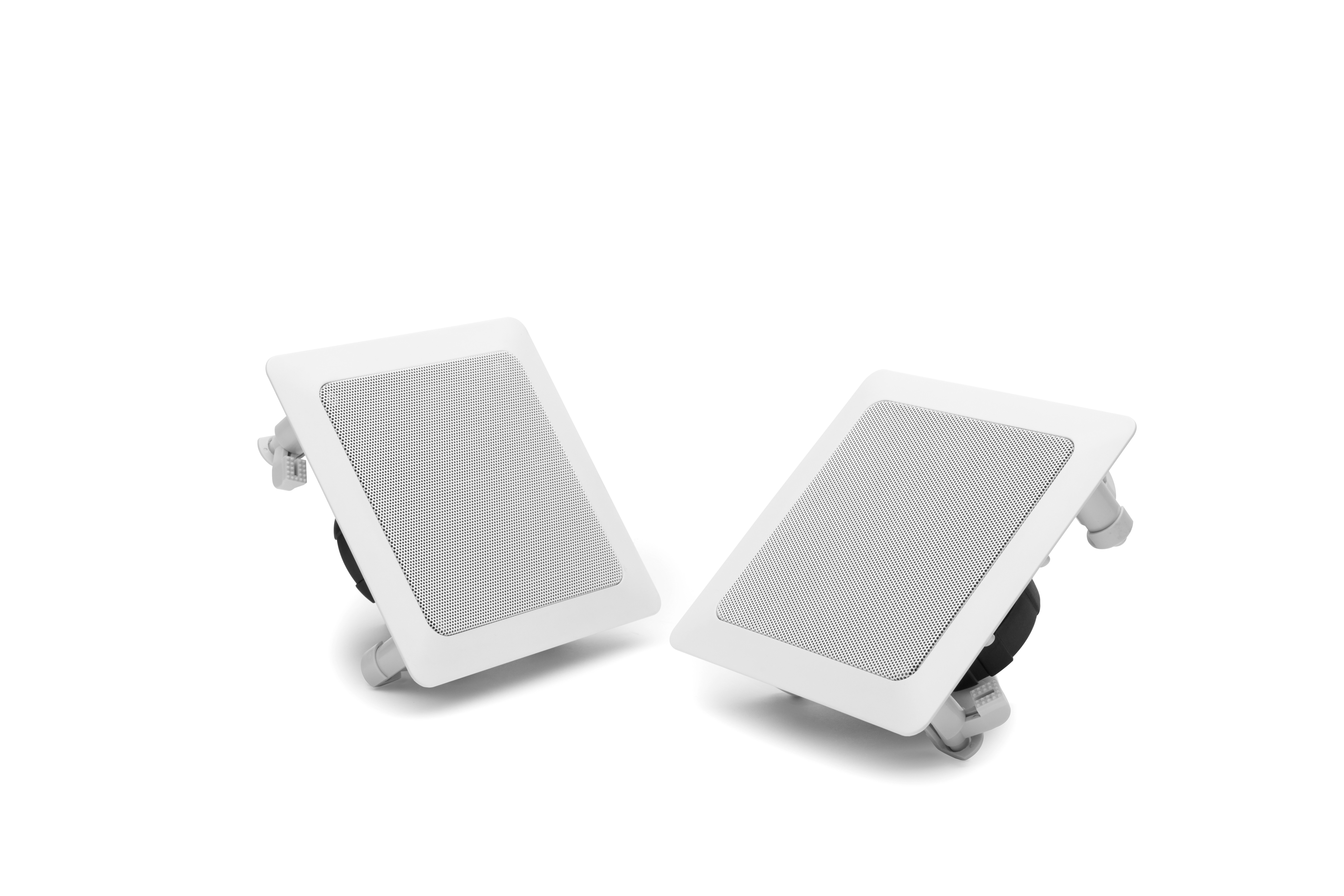 MrSteam Audio Speakers Square White Angled