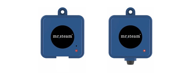 A small transmitter connects to your router, and another to any MrSteam E-Series generator