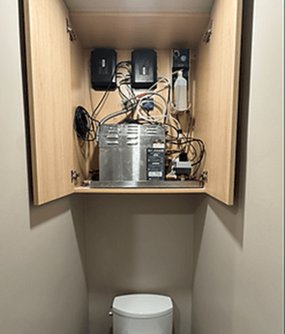 Installed Generator System with AromaTherapy Pump System, ISteamX, and Autoflush