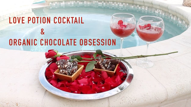 love potion cocktail and organic chocolate obsession - healthy lifestyle