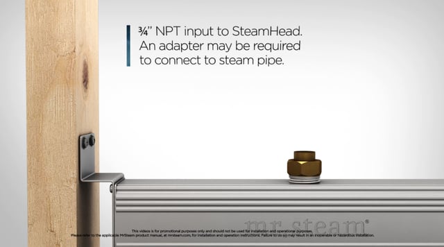 The Linear SteamHead is ideally installed flush to the wall