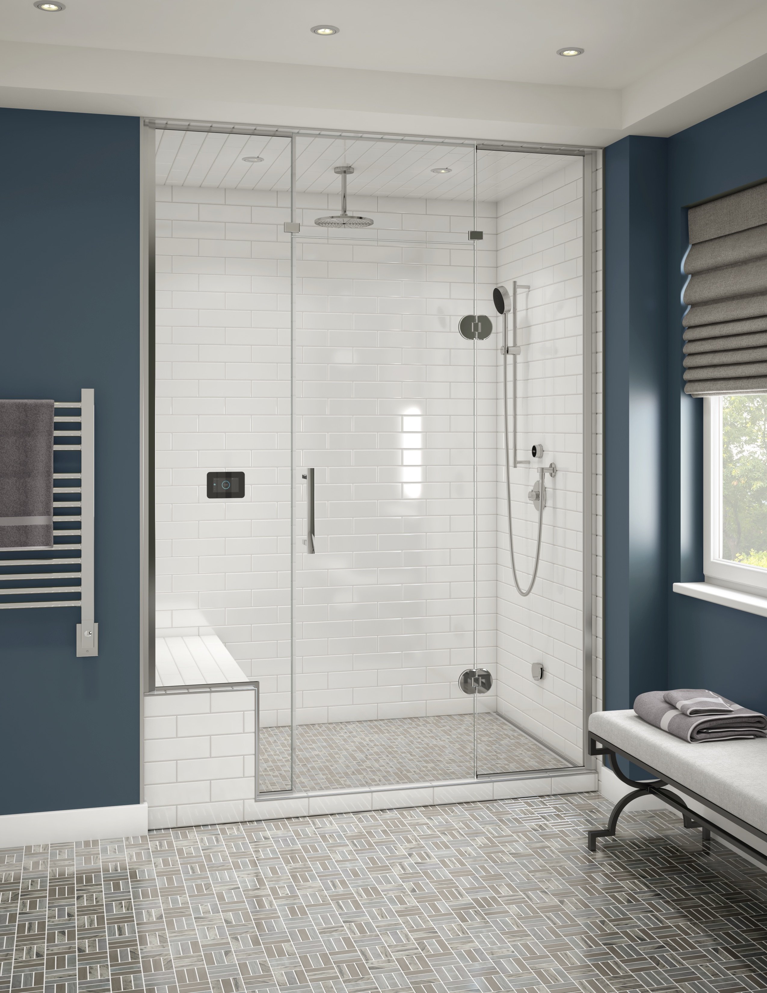 Blue Room With MrSteam Steam Shower