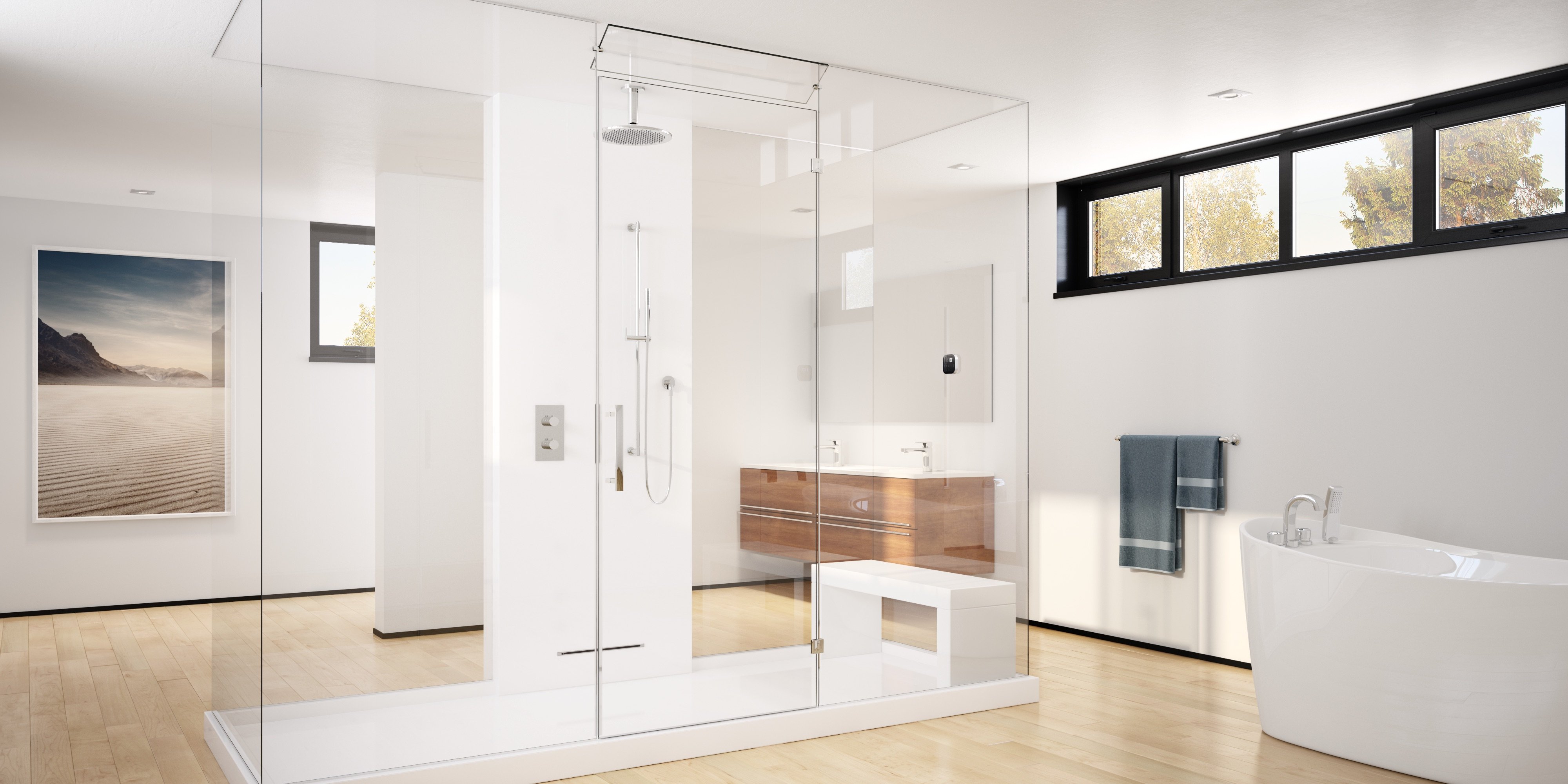 Cube Shower AirTempo Control and Linear SteamHead